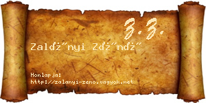 Zalányi Zénó névjegykártya